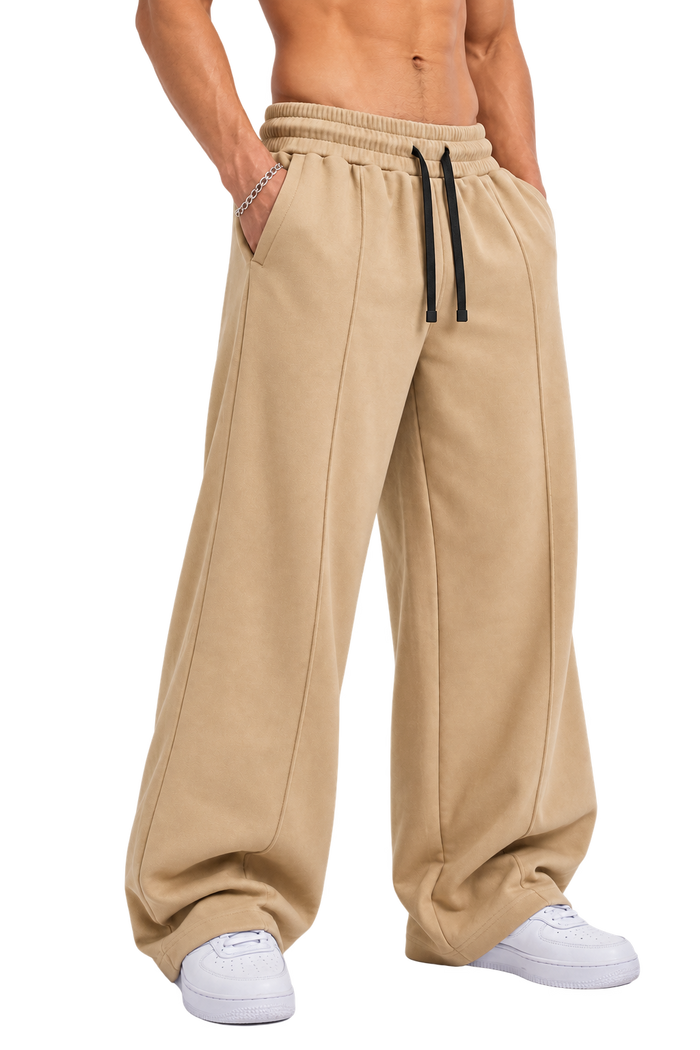 V2 WIDE LEG PANTS — BEIGE