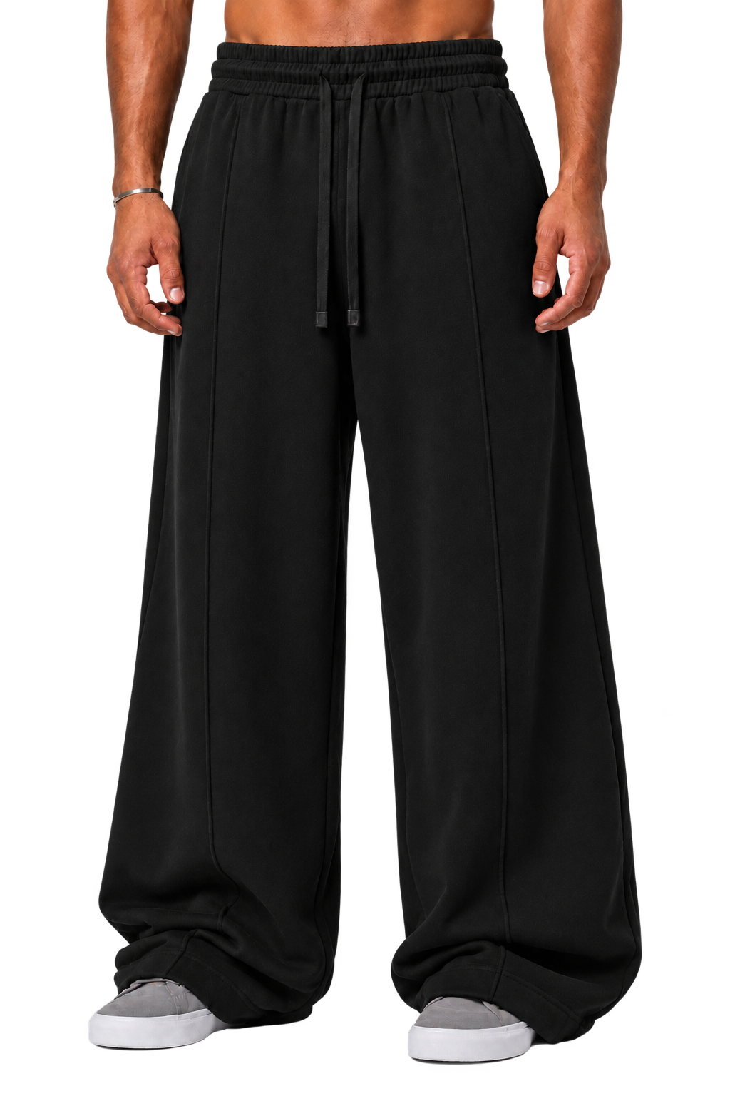 V2 WIDE LEG PANTS — BLACK