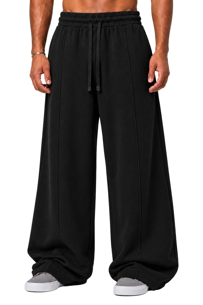 V2 WIDE LEG PANTS — BLACK