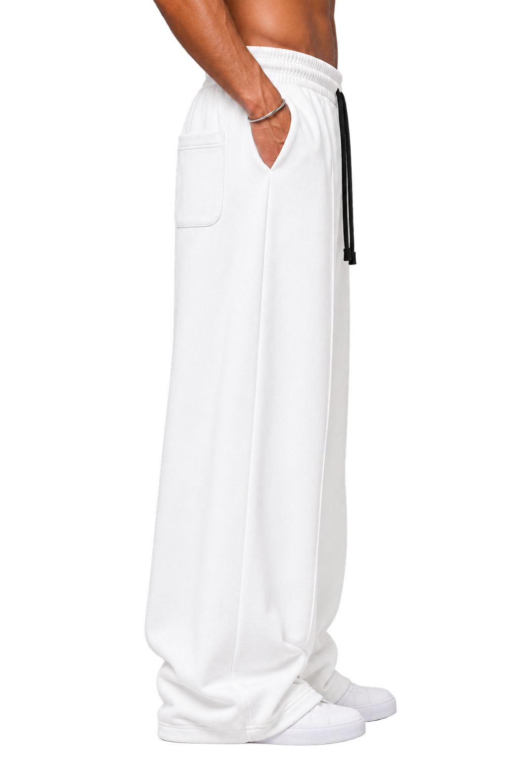 V2 WIDE LEG PANTS — WHITE