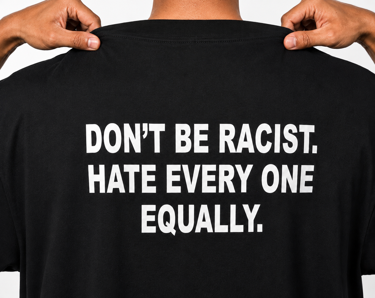 V3 DON’T BE RACIST TEE — BLACK