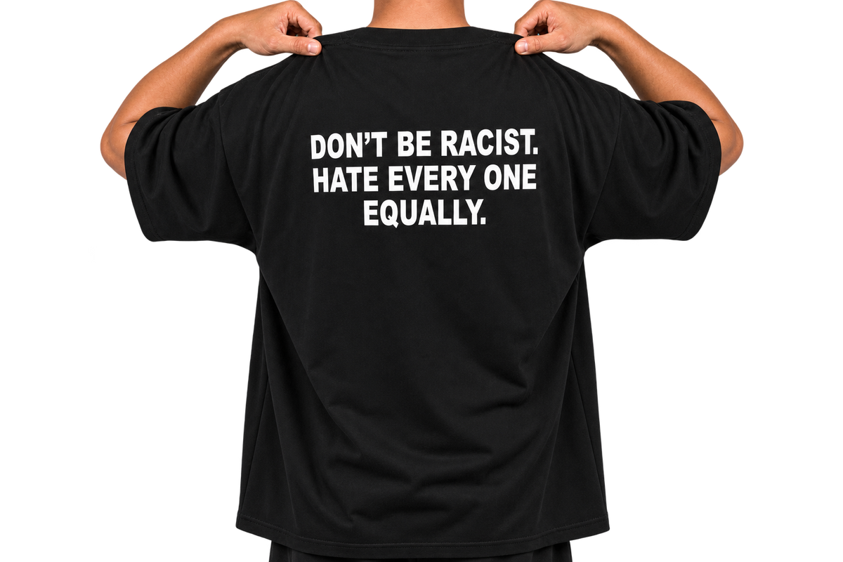 V3 DON’T BE RACIST TEE — BLACK